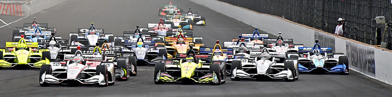 indy cars racing to through the start line Missoula